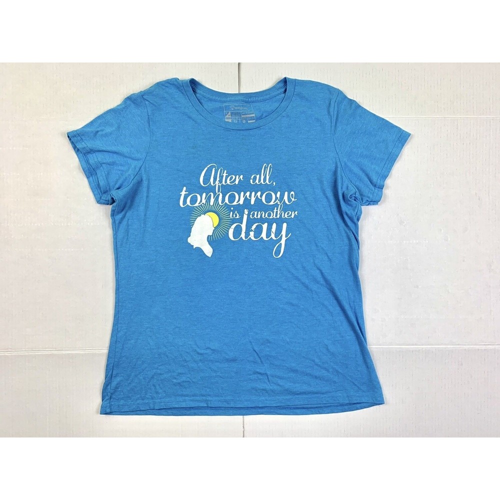 Teespring Women's T-shirt Size XL Sky Blue Cotton Blnd Short Sleeve